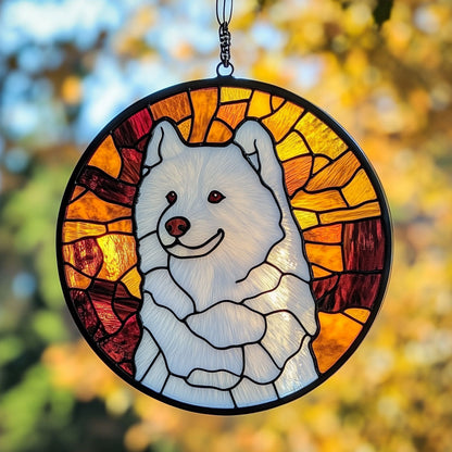 Samoyed WJ1811046CL Stained Glass Suncatcher