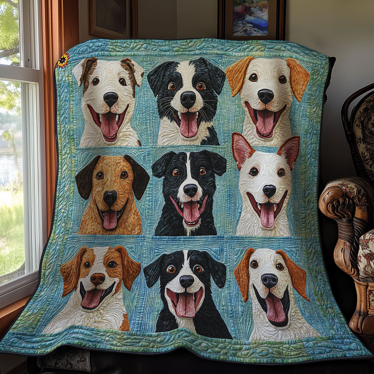 Happy Portrait Dog WY1311007CL Quilt