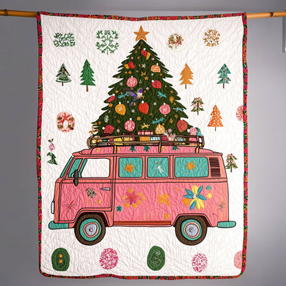 Christmas Pink Van WY0411007CL Quilt