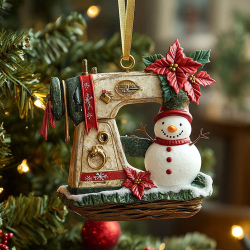 Golden Sewing Machine WN2010029CL Christmas Ornament