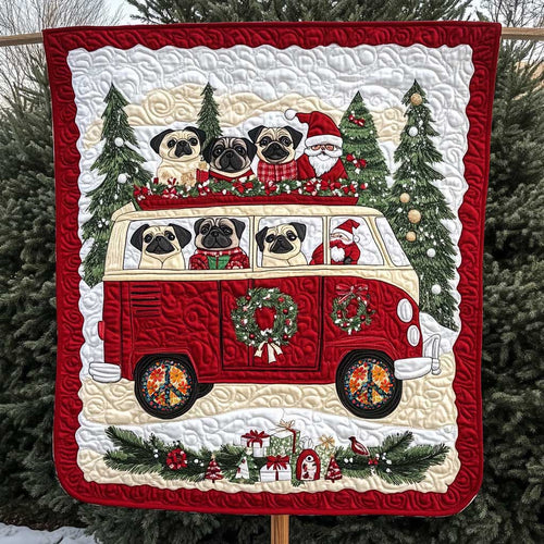 Pug Red Camper WN0110021CL Quilt