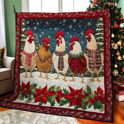 Winter Chicken Family WY2511020CL Quilt