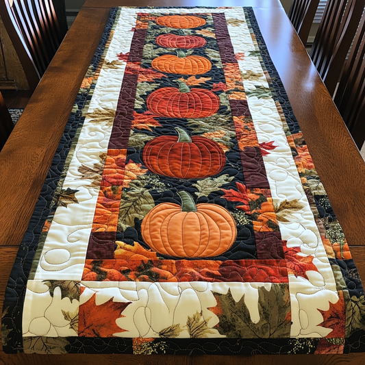 Fall Pumpkins XR1209003CL Quilted Table Runner