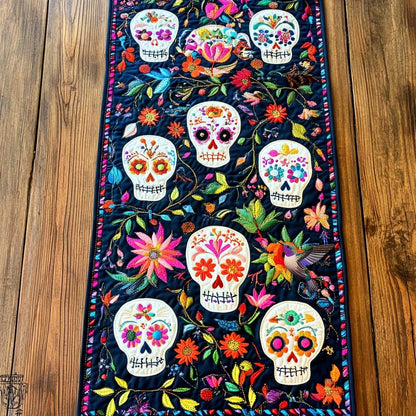 Day Of The Dead Floral Memories WN2610077CL Quilted Table Runner