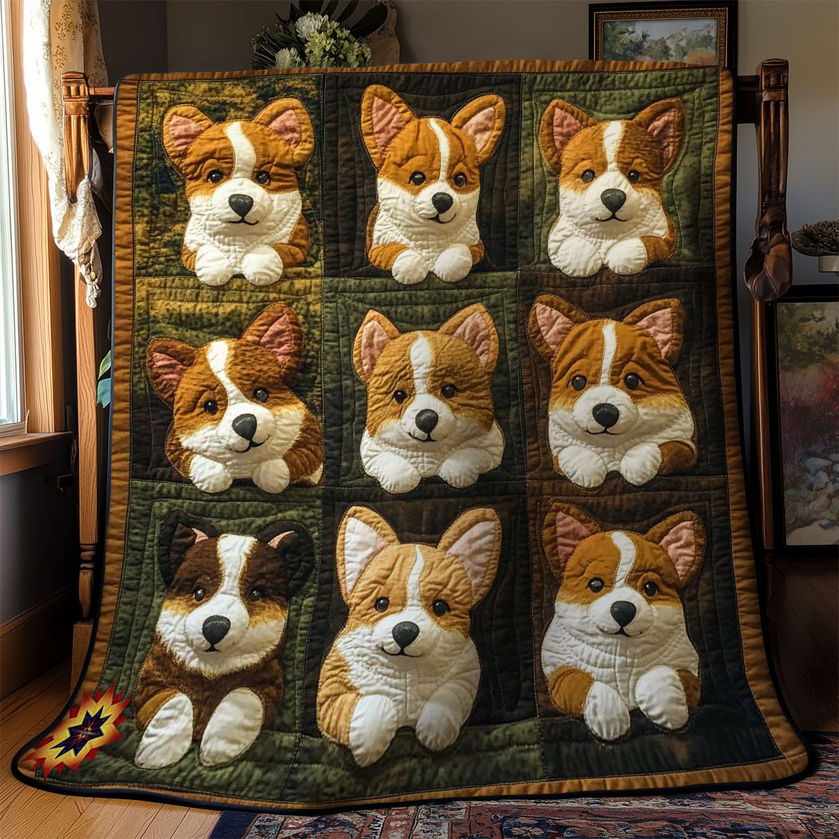 Cozy Corgi Collection WN0411067CL Quilt