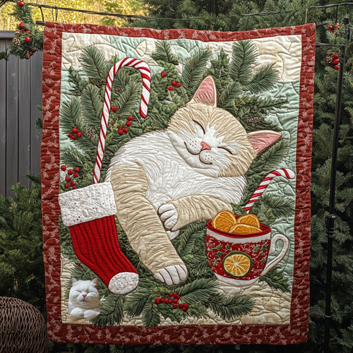 Cute Cat Christmas YR1812005CL Quilt