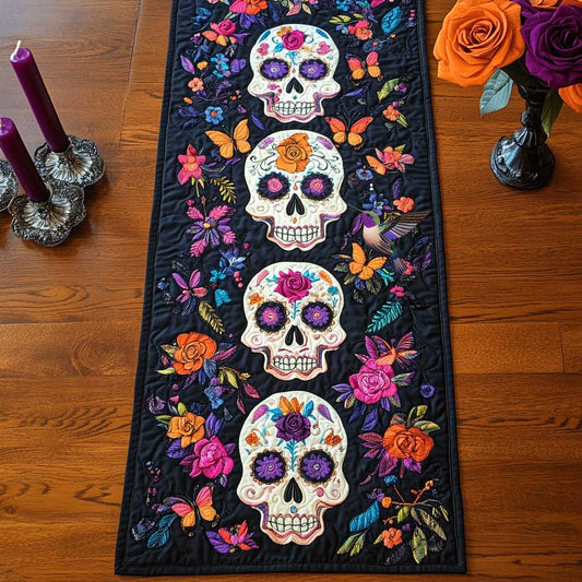 Day Of The Dead Elegance WN2910068CL Quilted Table Runner