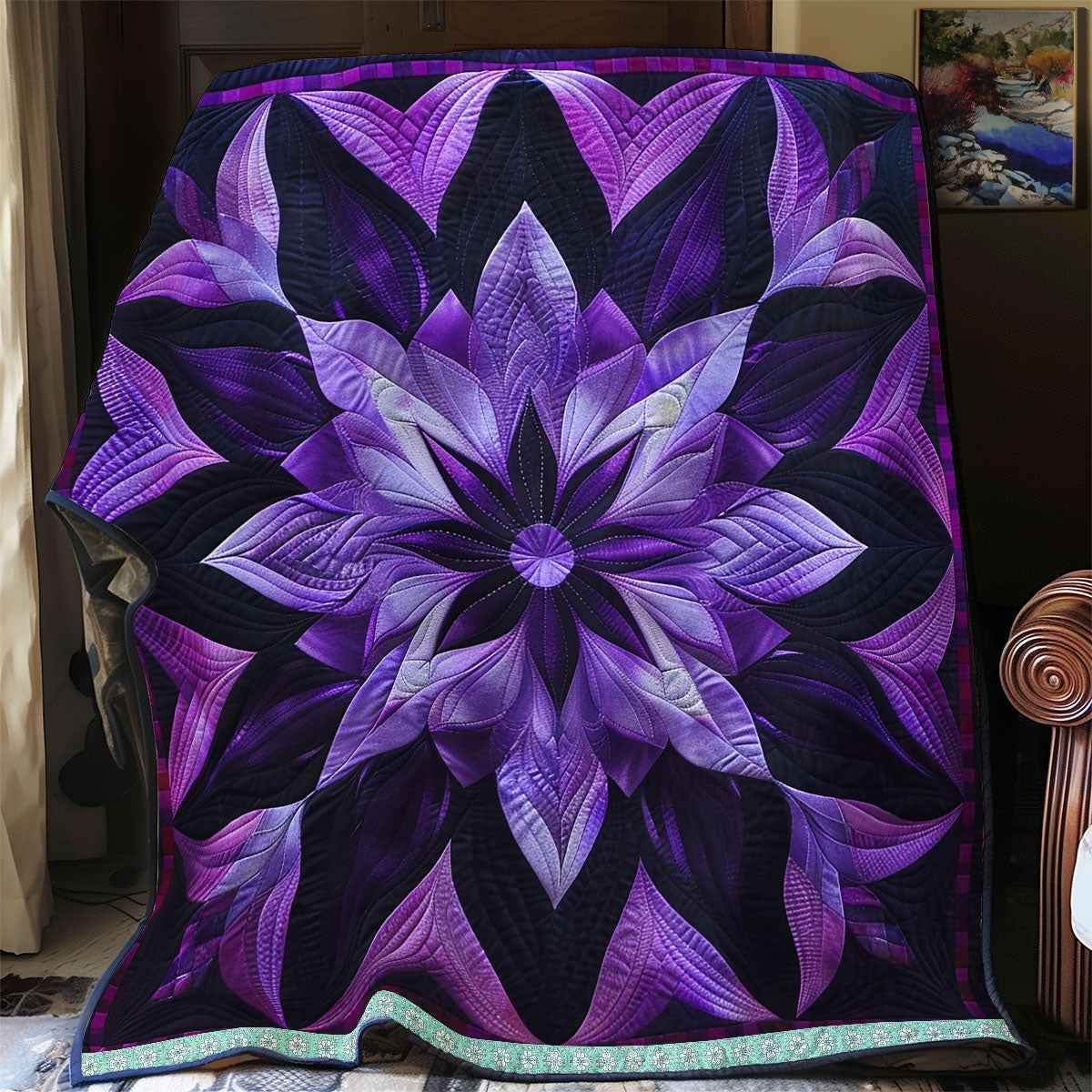 Celestial Purple Petals WN1309027CL Quilt