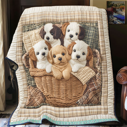 Cozy Basket Puppy WX2312014CL Quilt