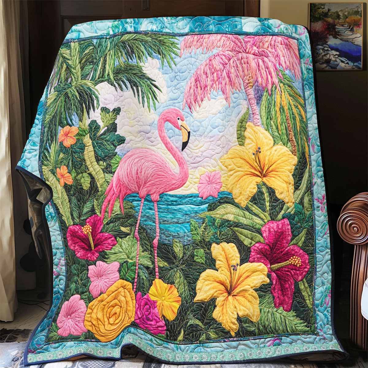 Flamingo Forest WX2312023CL Quilt