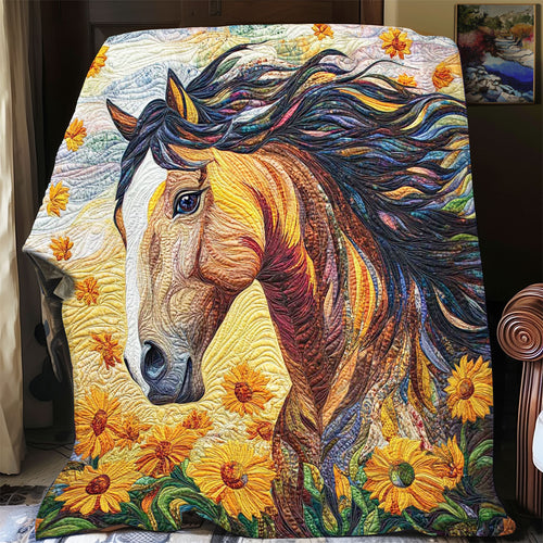 Brown Horse Marigolds WP0708003CL Quilt