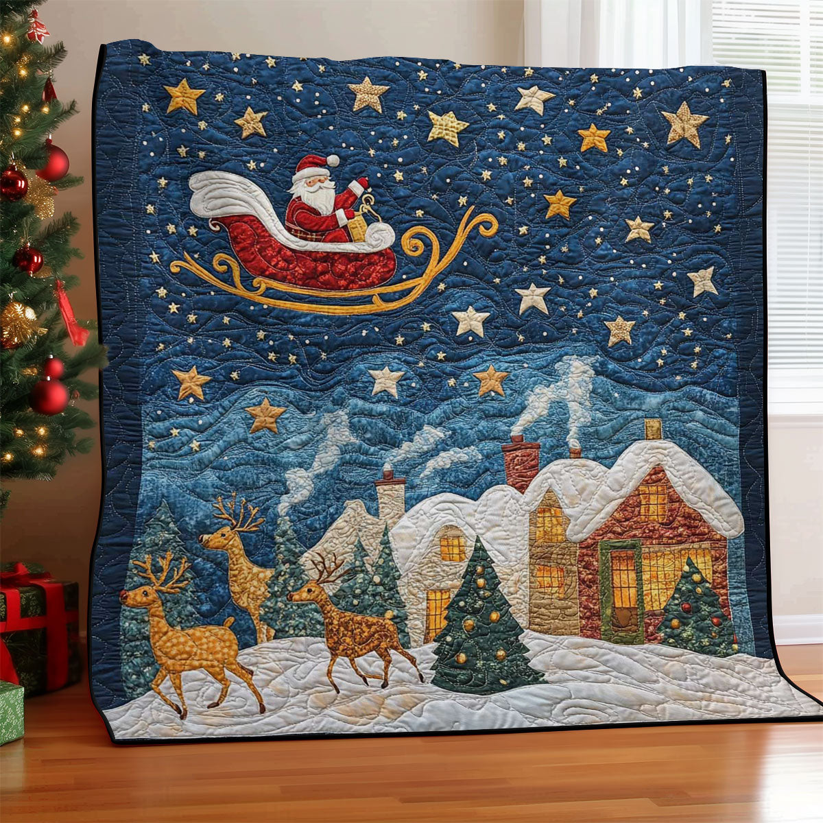 Christmas Night Santa WP0208036CL Quilt