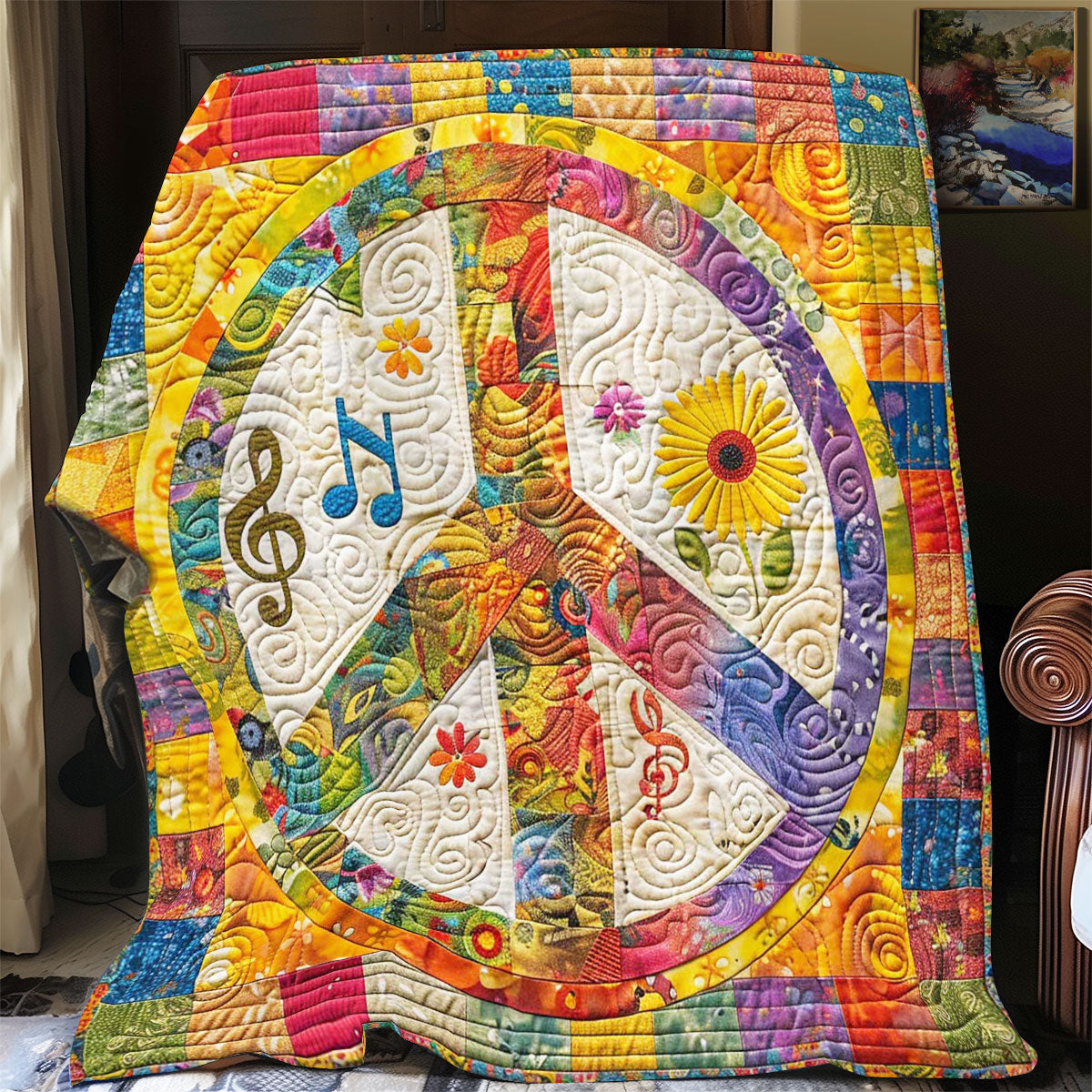 Tripie Hippie Music WP1008029CL Quilt