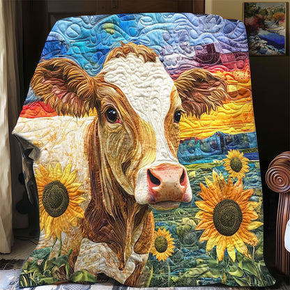 Sunflower Dairy Cow WP0708029CL Quilt