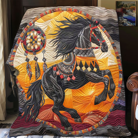 Sunset Horse Rearing WP0708031CL Quilt