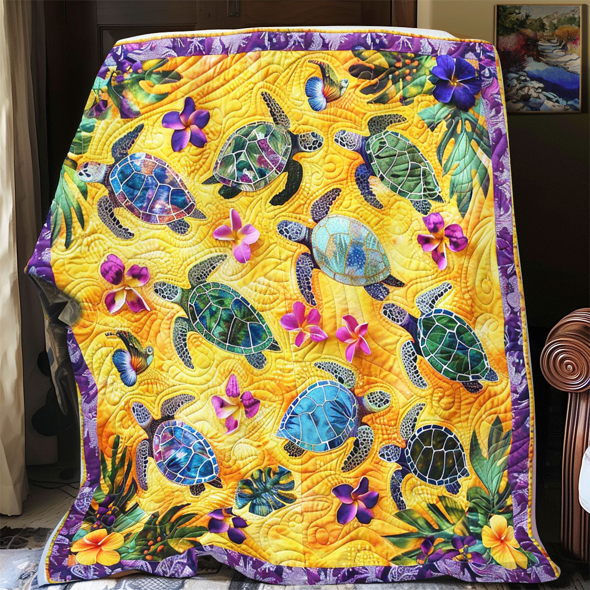 Tropical Forest Turtle WP1008030CL Quilt