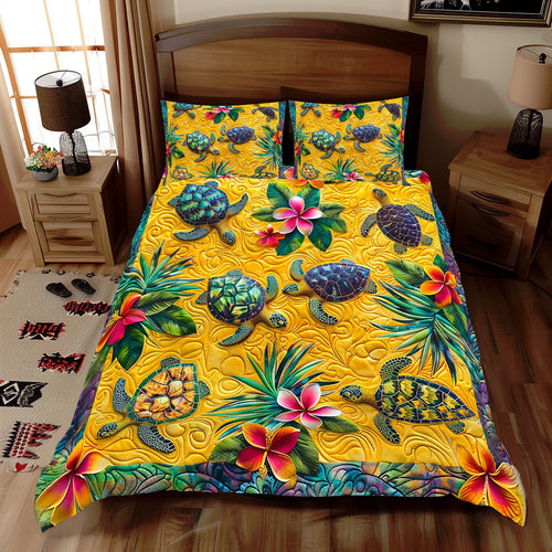 Turtle Pumeria Flower WP1008026CL Duvet Cover Set