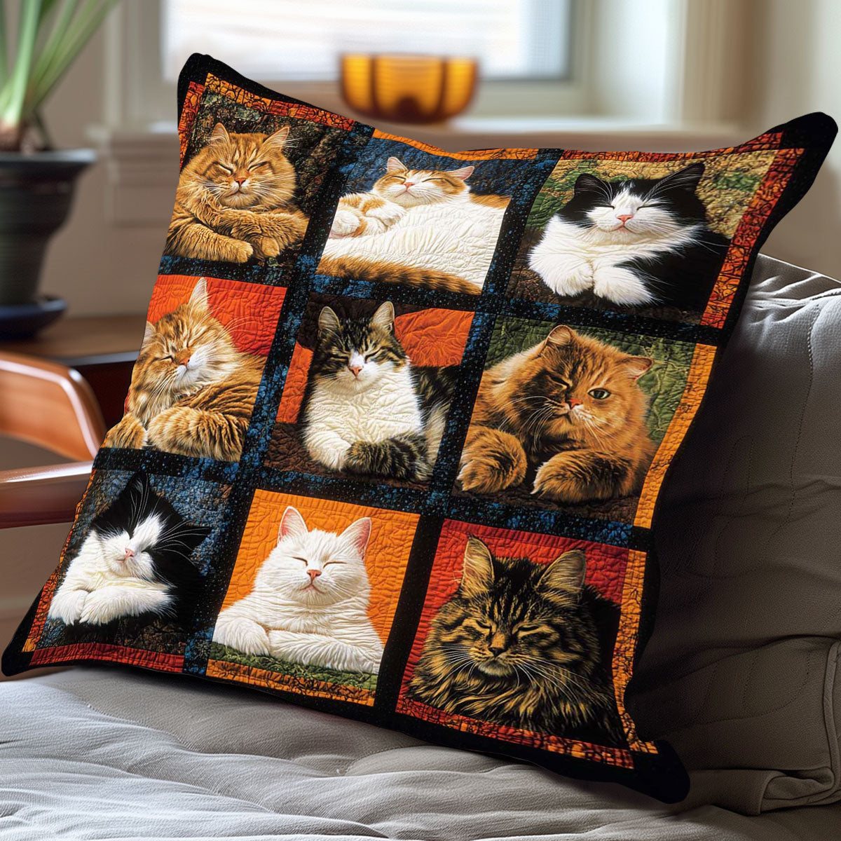 9 Sleeping Cat WP0708001CL Quilt Pillow Case