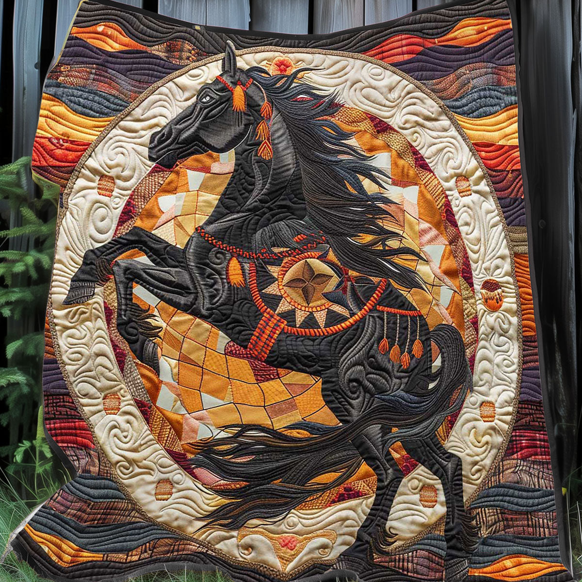 Dreamcatcher Black Horse WP0708015CL Quilt