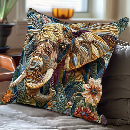 Floral Elephant WP0409018CL Quilt Pillow Case