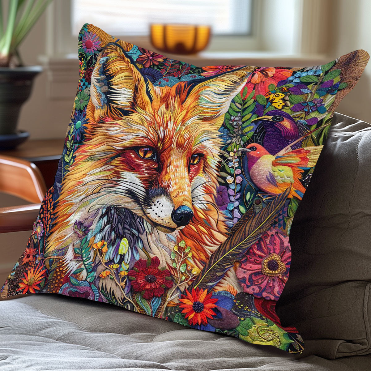 Floral Tropical Fox WP0409021CL Quilt Pillow Case