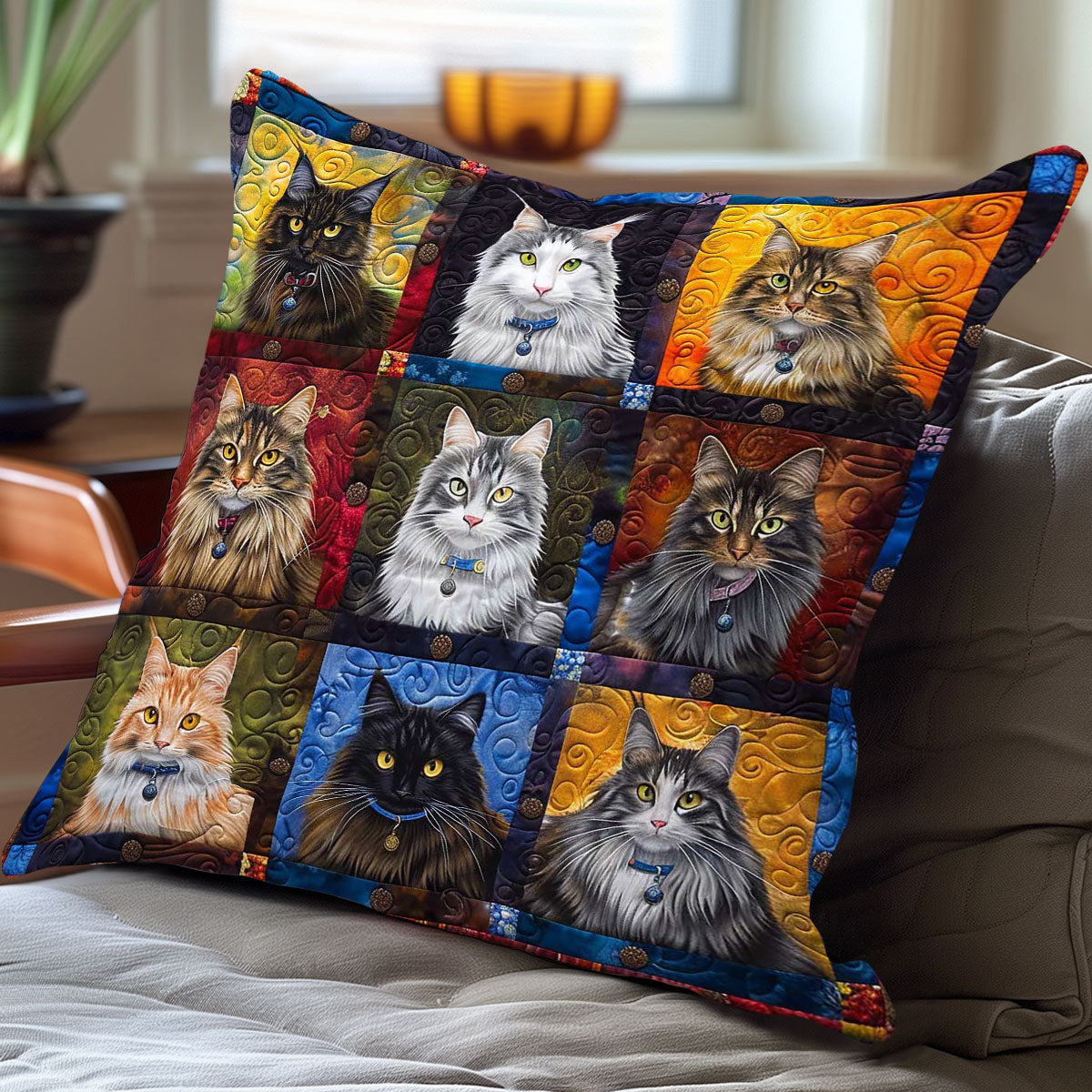 Maine Coon Album WP1408012CL Quilt Pillow Case