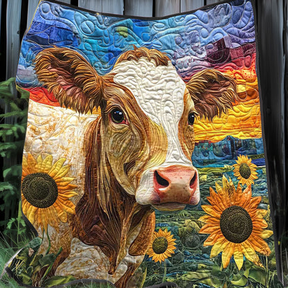 Sunflower Dairy Cow WP0708029CL Quilt