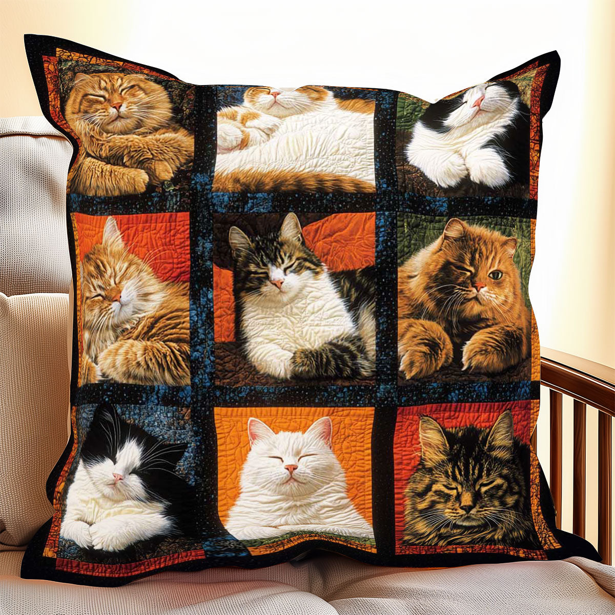 9 Sleeping Cat WP0708001CL Quilt Pillow Case