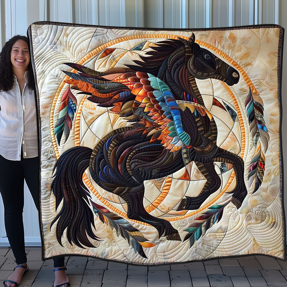 Flying Black Horse WP0708019CL Quilt