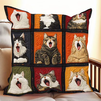 Yawning Cat WP0708039CL Quilt Pillow Case