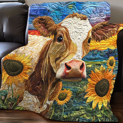 Sunflower Dairy Cow WP0708029CL Quilt