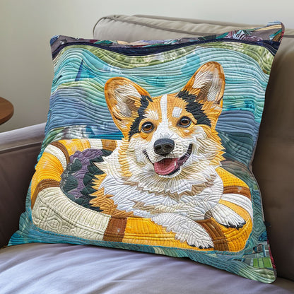 Swimming Corgi WP2208030CL Quilt Pillow Case