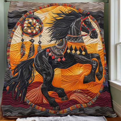 Sunset Horse Rearing WP0708031CL Quilt