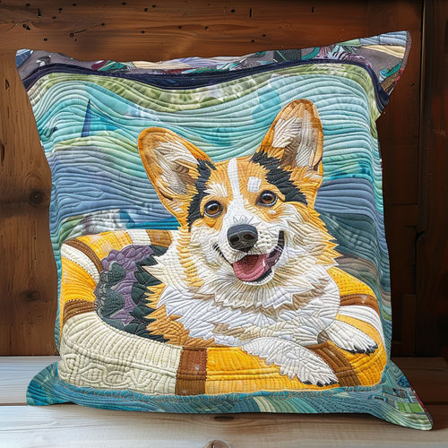 Swimming Corgi WP2208030CL Quilt Pillow Case