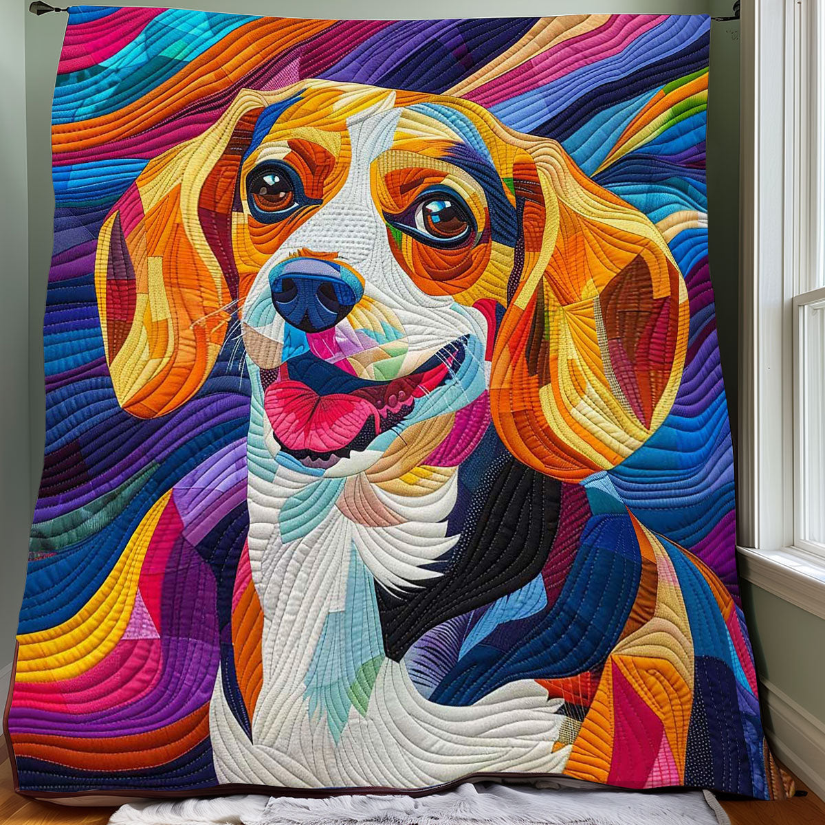 Whimsical Beagle WP0708035CL Quilt