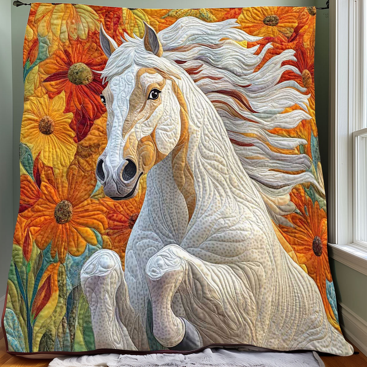 White Horse Marigolds WP0708036CL Quilt