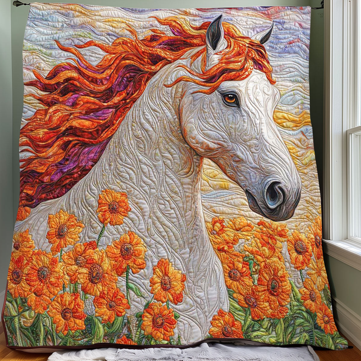 White Red Horse WP0708037CL Quilt