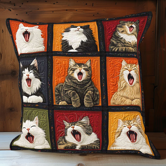 Yawning Cat WP0708039CL Quilt Pillow Case