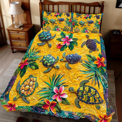 Turtle Pumeria Flower WP1008026CL Duvet Cover Set