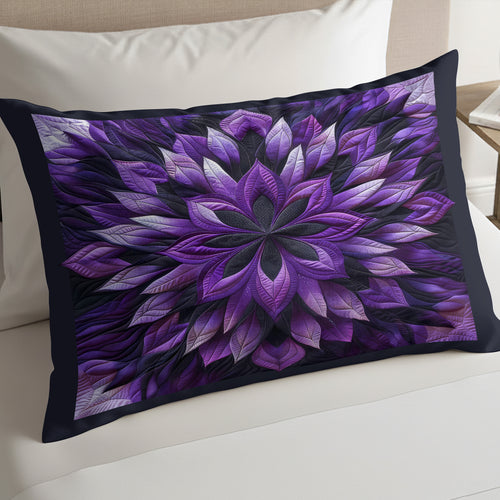 Mystic Purple Bloom WN1408059CL Quilted Bedding Pillow Case