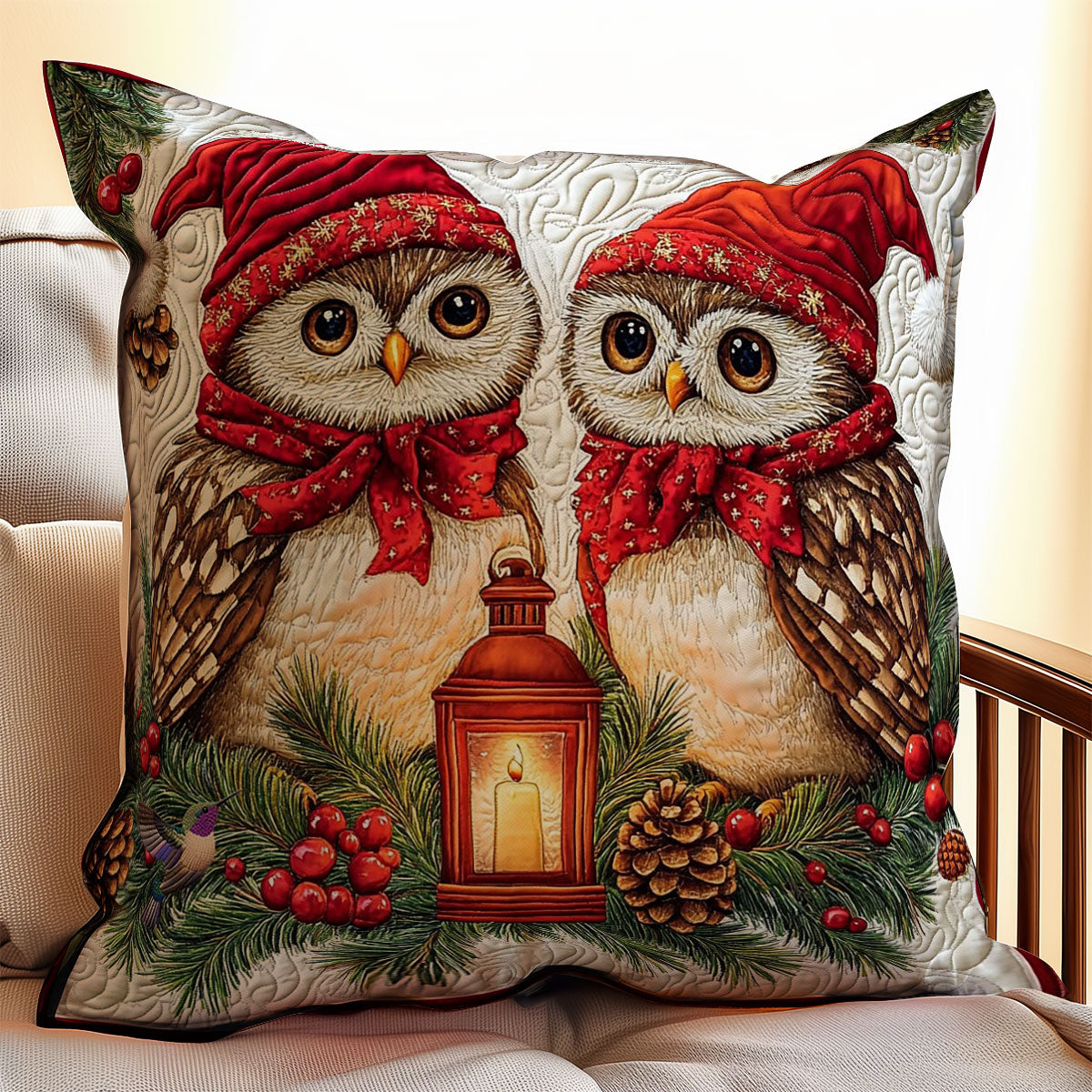 Couple Owl WY0412120CL Quilt Pillow Case