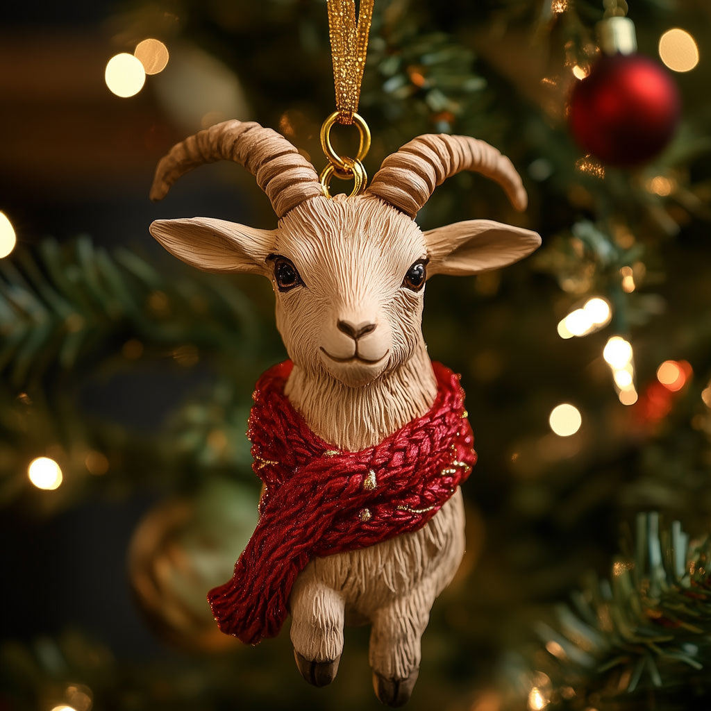 Festive Scarf Goat LT2710018CL Christmas Ornament