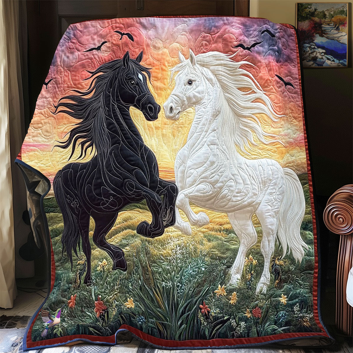 Couple Horse WY0512003CL Quilt