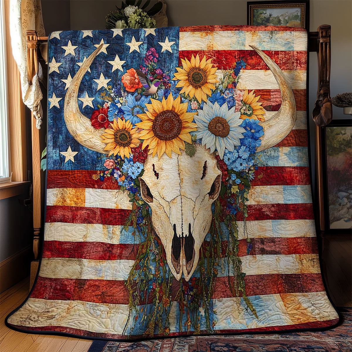 Vintage Bull Skull WN3010088CL Quilt