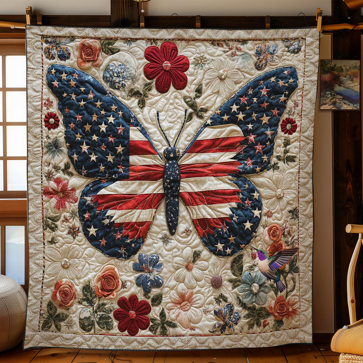 American Bloom Butterfly WN2711023CL Quilt
