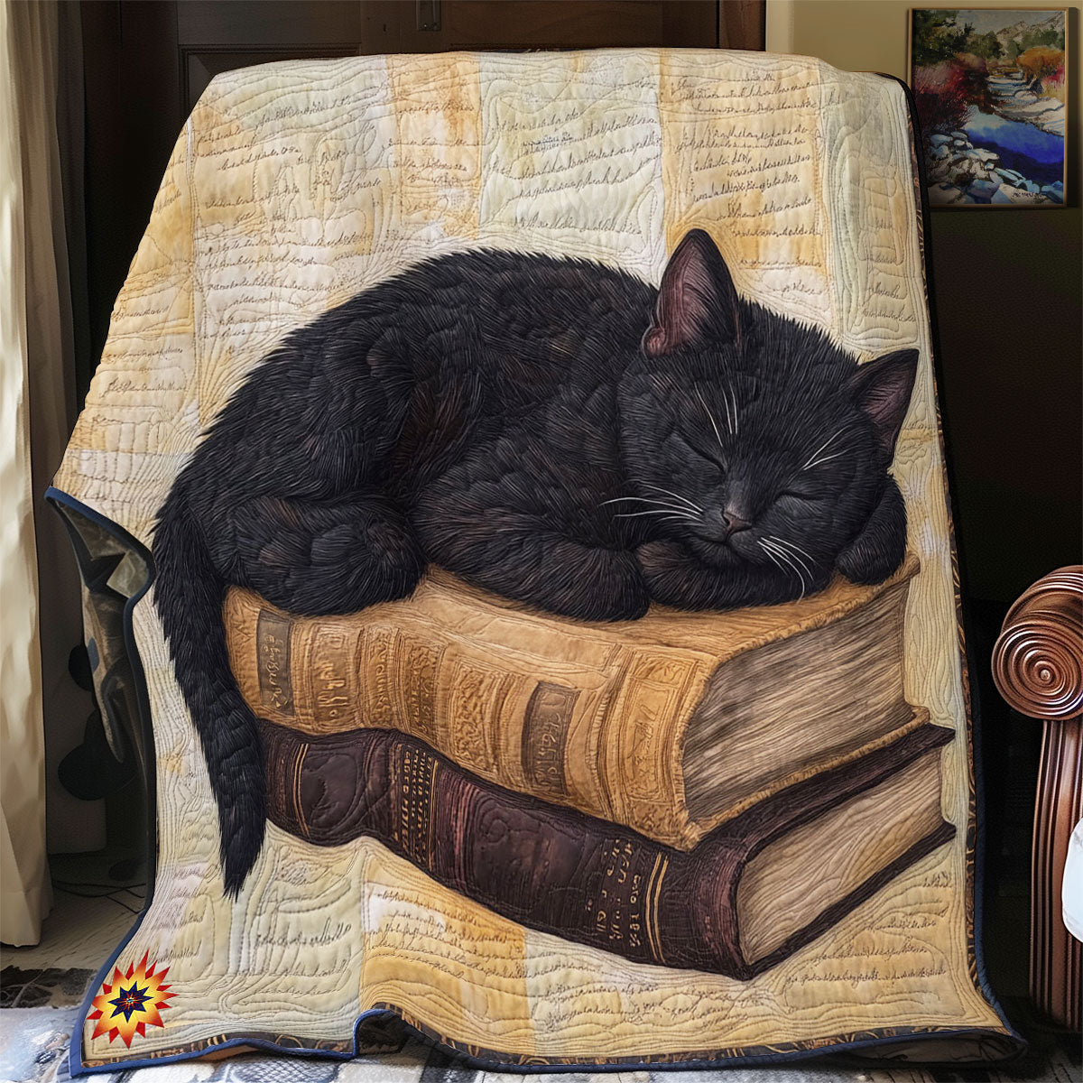 Black Cat Sleeping Book WY2711046CL Quilt