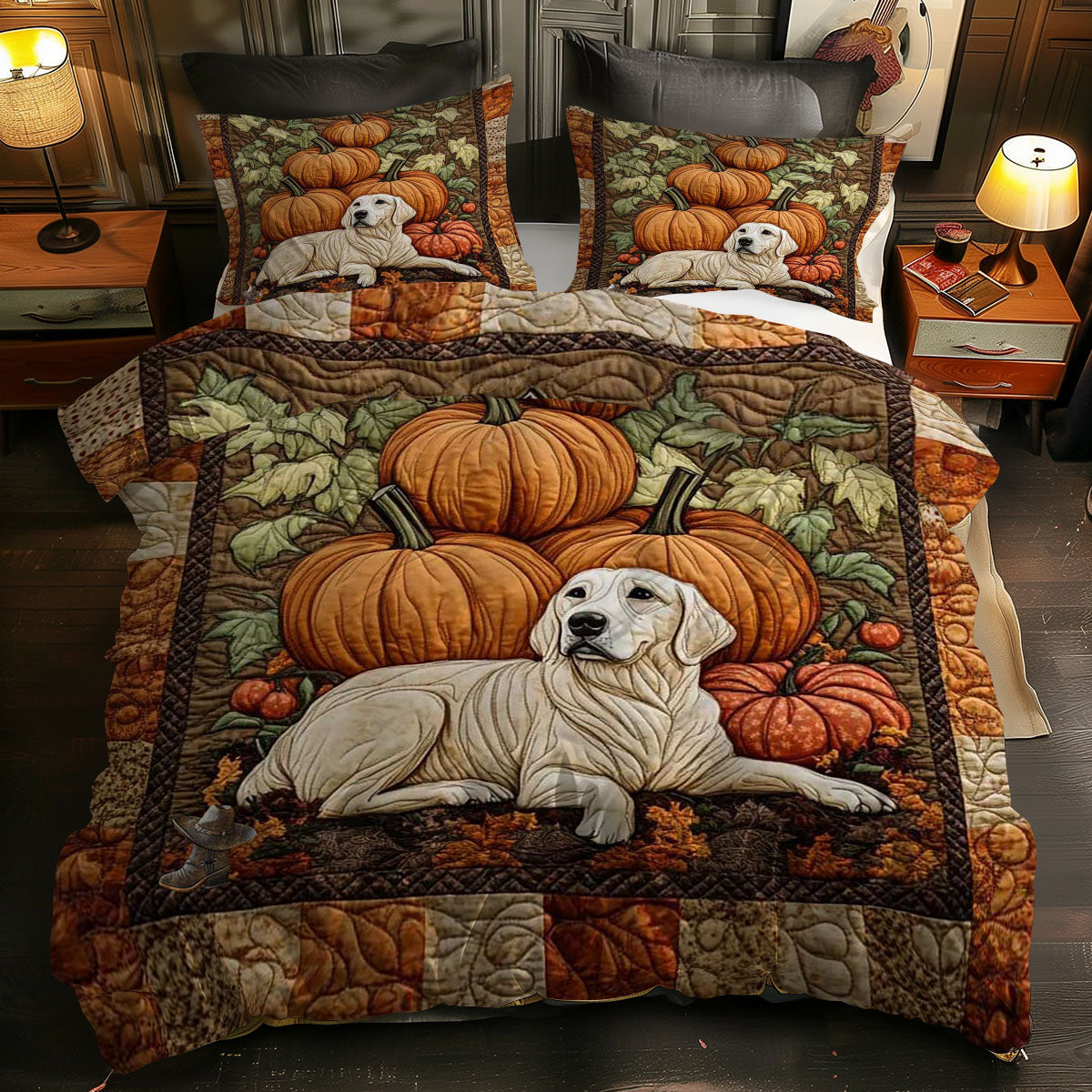 Labrador Retriever Pumpkin WN0310113CL Duvet Cover Set