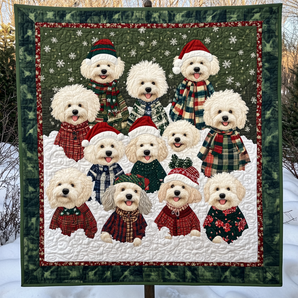 Poodle Christmas YR2312001CL Quilt