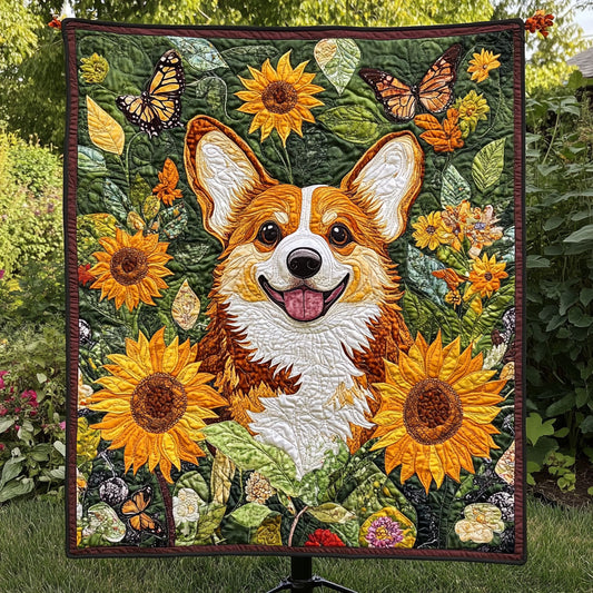 Corgi Sunflower WT0710007CL Quilt