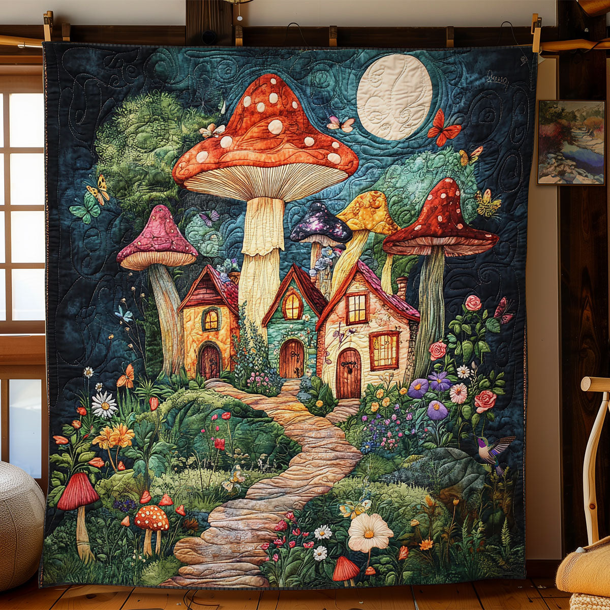 Mushroom Village WY1811053CL Quilt